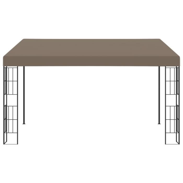 VidaXL Belvédère mural 4x3 m Taupe Tissu