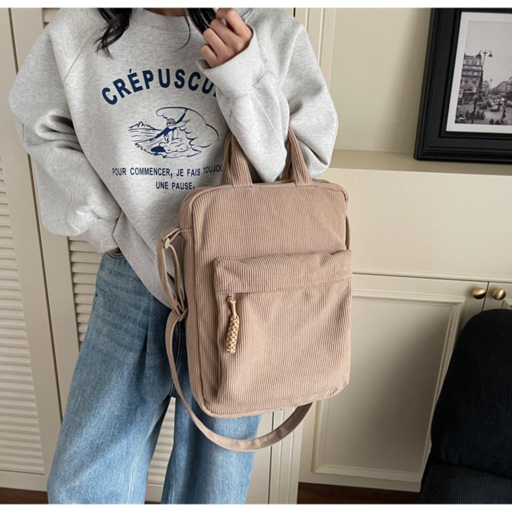 Stylish and simple shoulder messenger bag 2025 new corduroy trend computer bag Korean version casual handbag women's bag