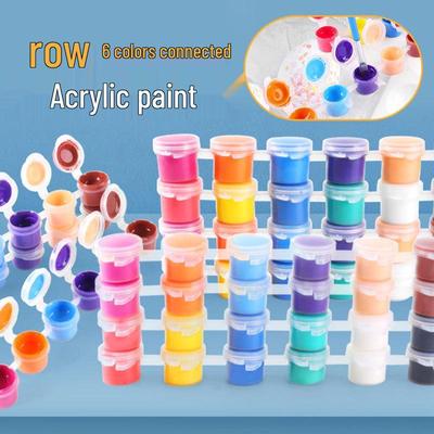 Ensemble de Peinture Acrylique 12 Couleurs pour Art Étudiant: 6-Godets & 8-Godets avec Bandes de Peinture pour Poupée en Plâtre