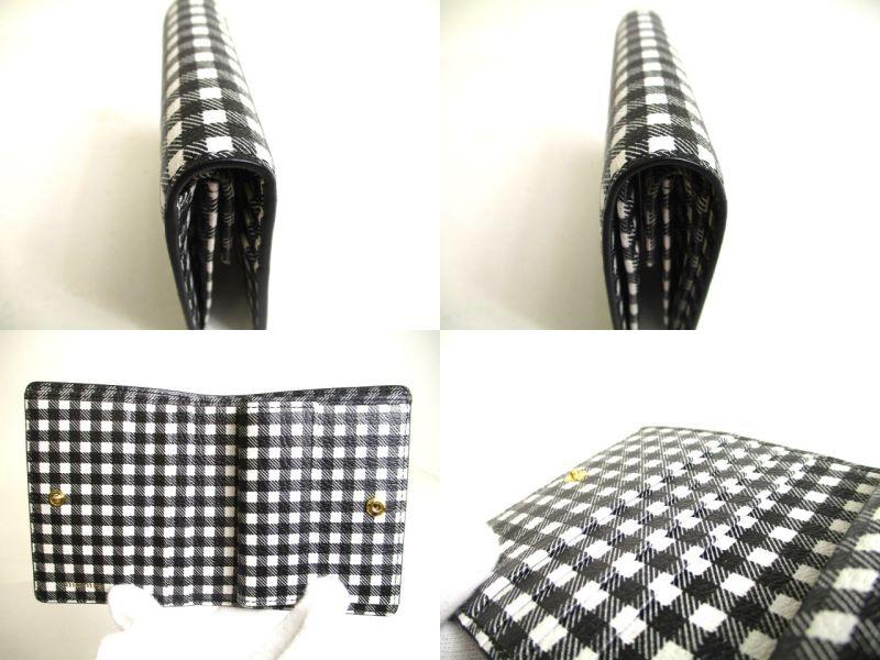 Authentic MIU MIU Rose Leather Madras Bifold Wallet Compact Wallet #a273  Refurbished