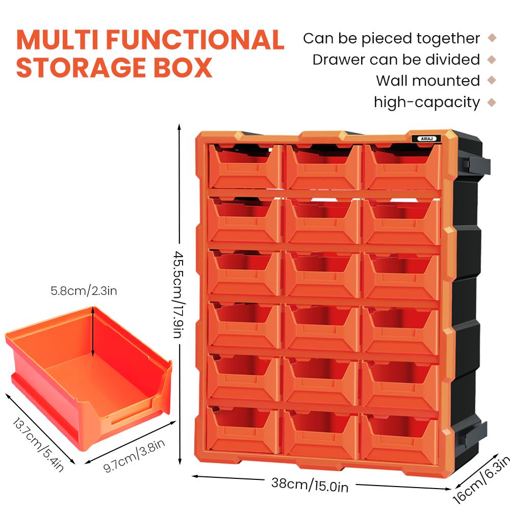 

AIRAJ 18/39/60 ящиков Мини-ящик для хранения Штабелируемый контейнер для хранения инструментов Детали для винтов Поделки Швейные нитки Органайзер для хранения ювелирных изделий