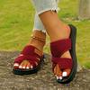 Summer new large size women's flat bottom cover toe cool slippers wind comfortable foam bottom beach slippers women
