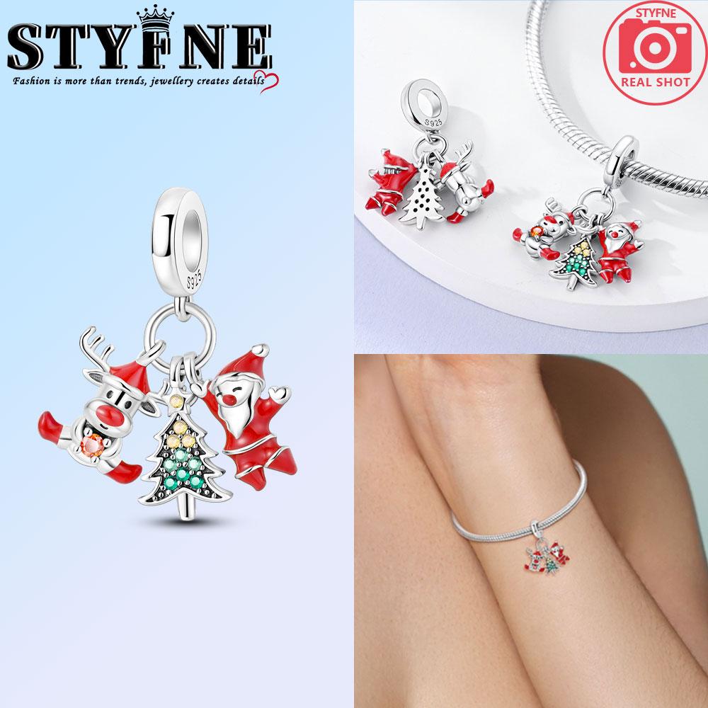 Copper Charm Merry Christmas Beads Suitable For Diy Birthday Party Gift Jewelry Bracelet Accessories