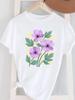 (Asian Size) Short Sleeve Women's Top T Female Print  Fashion Ladies O-neck Butterfly Cute Lovely Casual Clothing  Graphic Tee T-shirts
