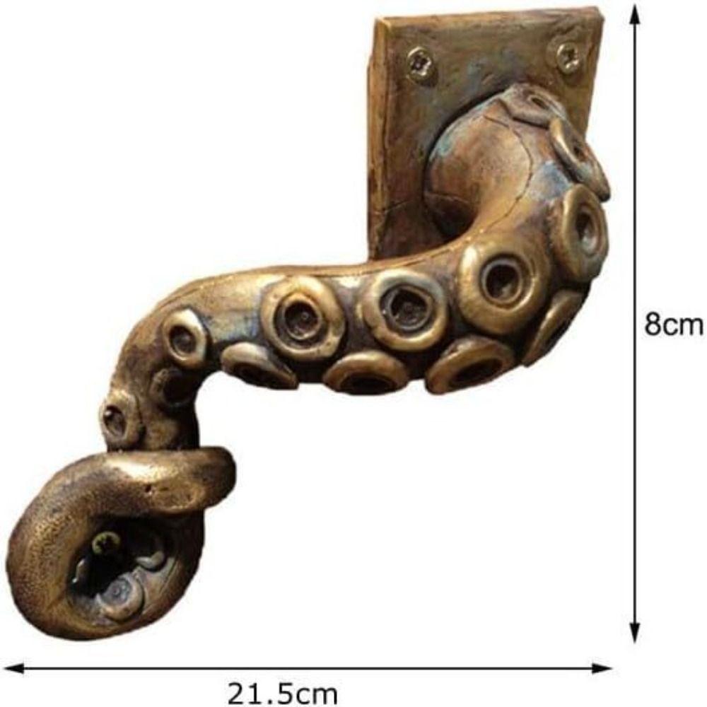 Einzigartiges Tentakeldesign Oktopus Türgriff Strapazierfähiger ergonomischer Griff Steampunk Türknöpfe Premium Polyresin Bronze-Finish