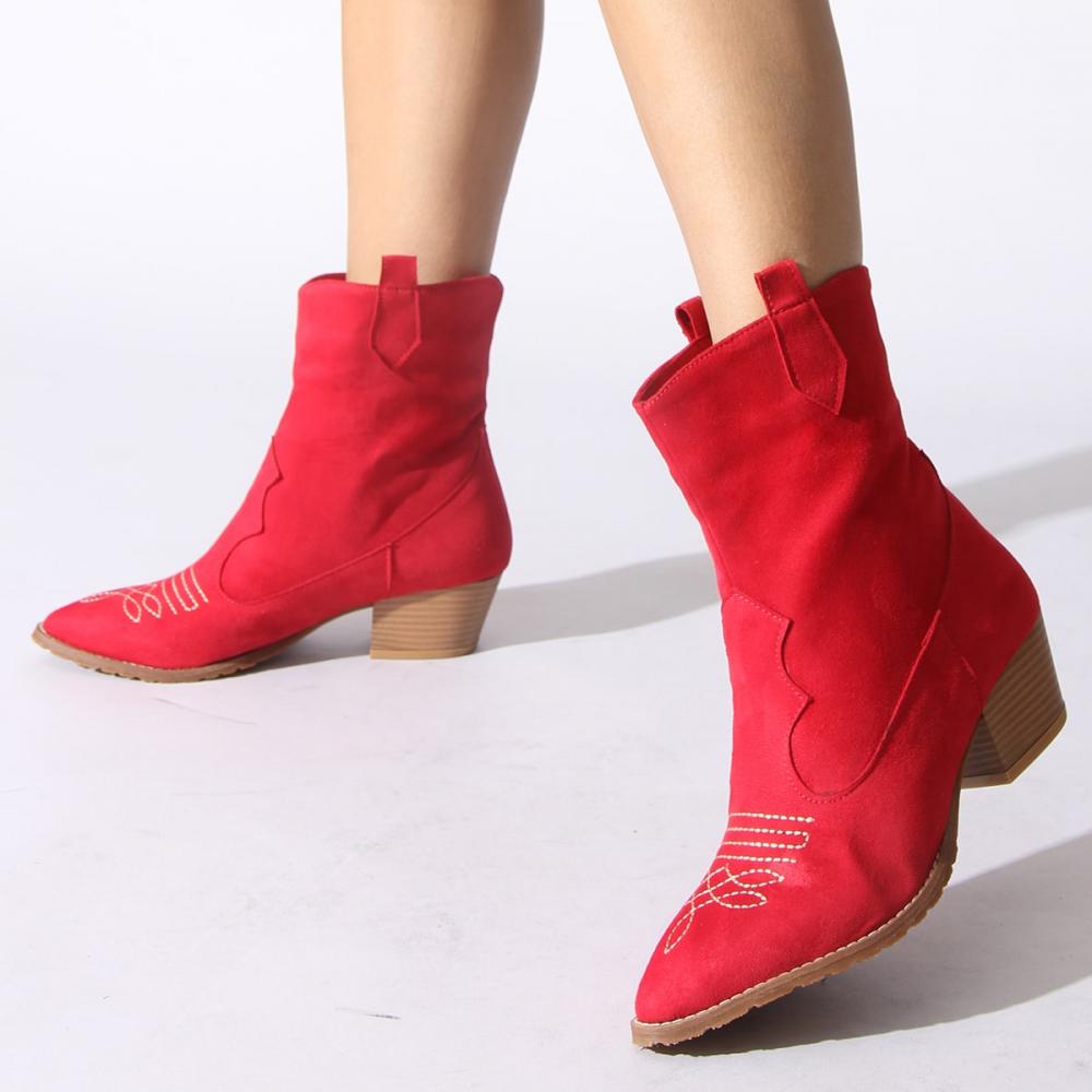 

Красные женские сапоги Сапоги и ботильоны