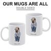 1 Stück 11oz Weiße Keramiktasse Doppelseitig bedruckte Dekoration Langlebige Kaffeetasse für Zuhause Büro Praktisches Geschenk