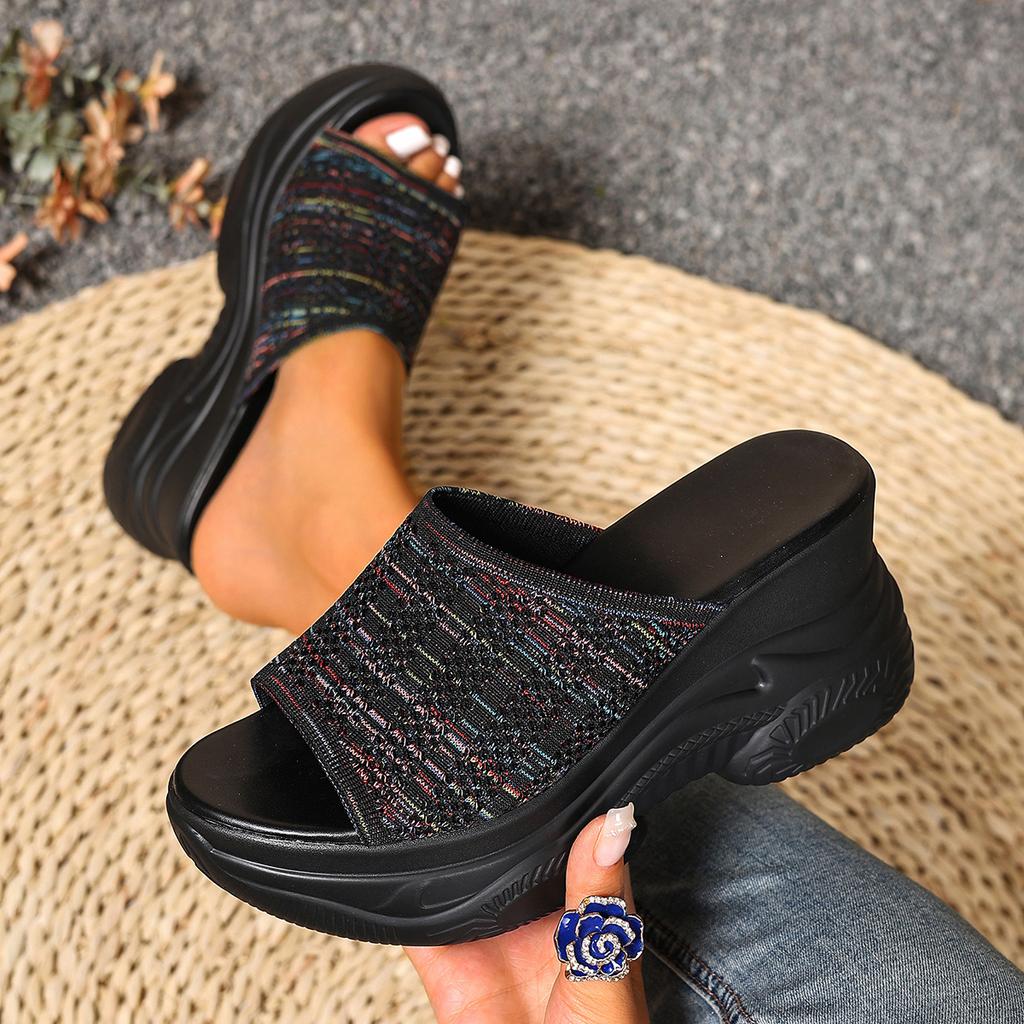 Fashion Women Sandals Fashion Comfortable Casual Shoes Women 2025 New Non-slip Thick-soled Sandals Round-toe Wedge Light Roman Sandals