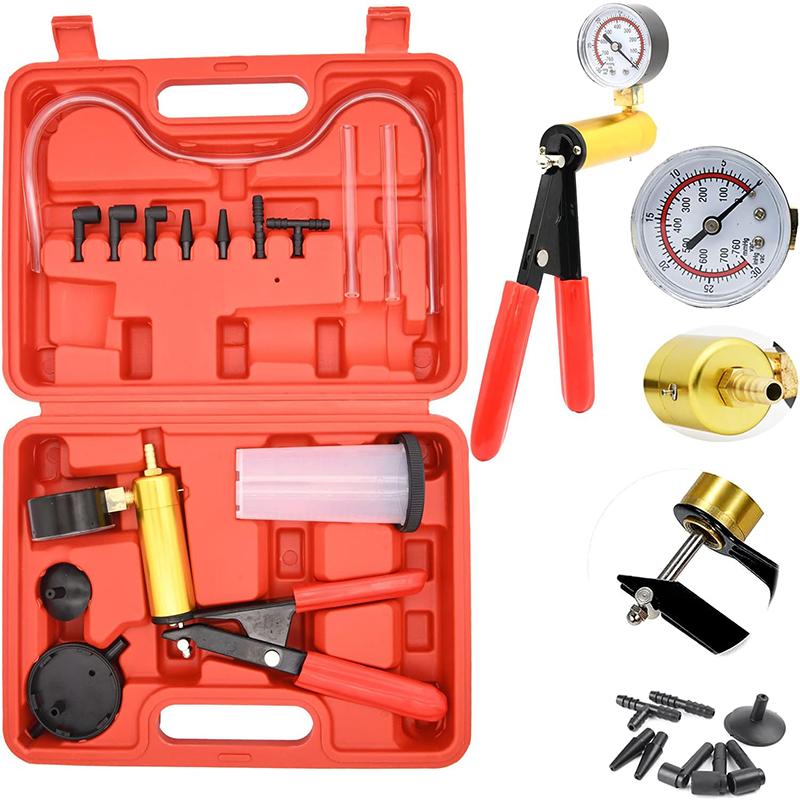 Hand Held Vacuum Pump Tester Brake Bleeder Kit Brake Clutch Fluid Bleeding Tool Set with Adapters for Motorcycle Automotive tool
