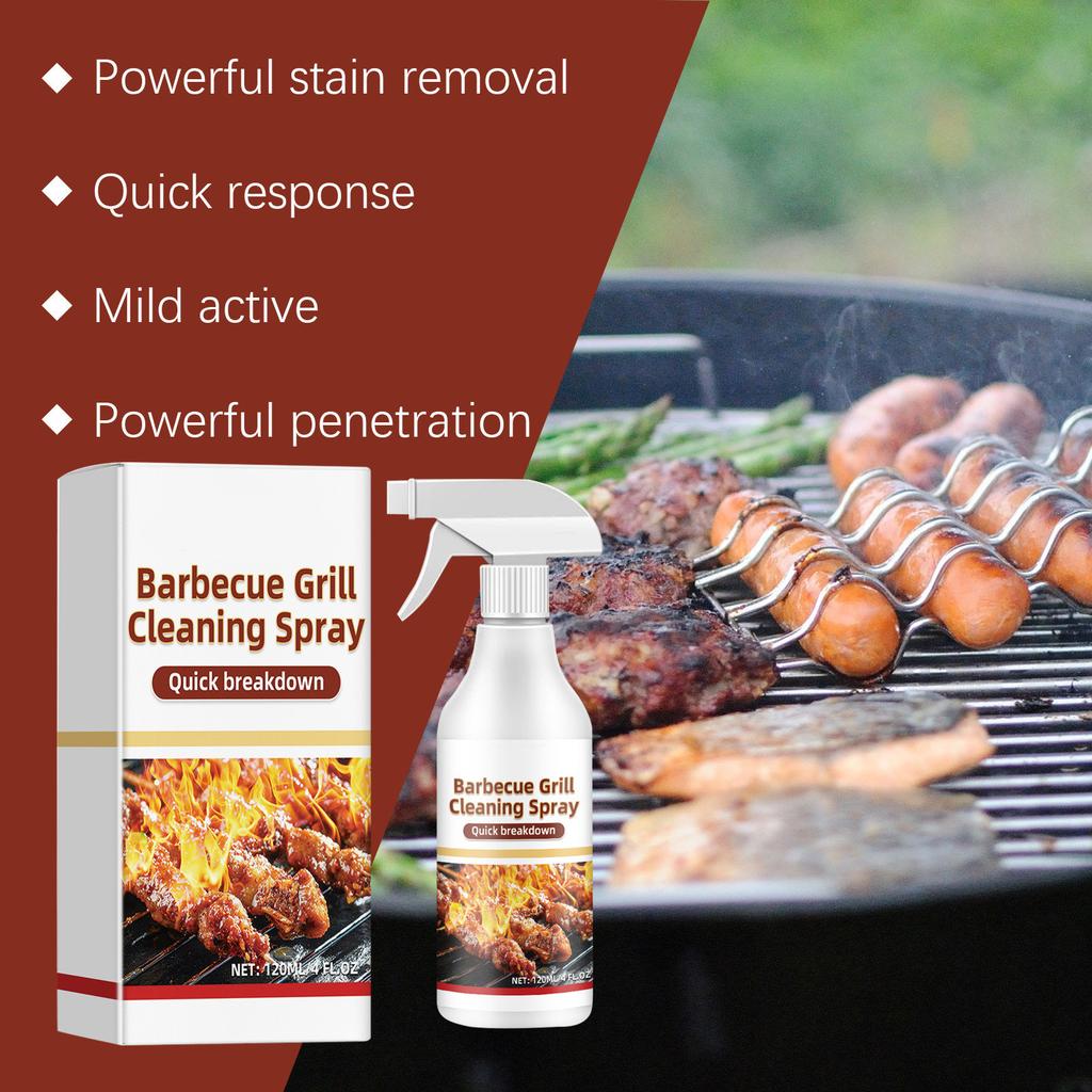 Practical BBQ Grill Cleaner Spray Convenient Grill Cleaning Foam Spray for Effective Stain and Grease Removal
