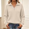 Women's Half Zip Knit Long Sleeve Pullover Sweater for Fall and Winter