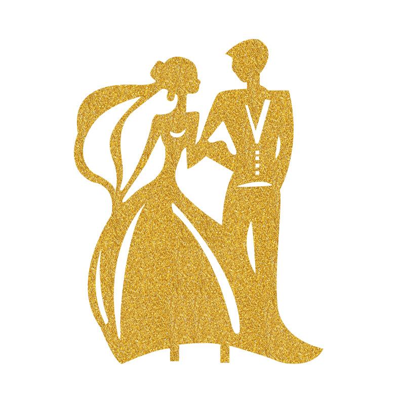 Valentines Day Baking Cake Decoration Accessory Paper Cake Topper Wedding Cake Topper золотой