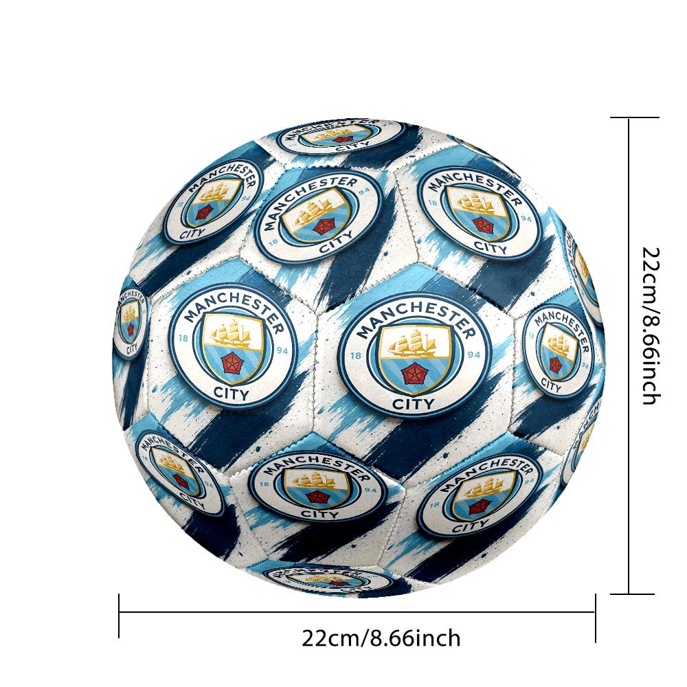 Ballon de Football de Match Taille 5 Thème Manchester City Professionnel Extérieur Football Doux Toucher Ballon d'Entraînement