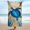 Unicorn Beach Towel 31.5X63 Inch Rainbow Castle Print Quick Dry Soft Microfiber Bath Towel For Girls Kids Summer Gift