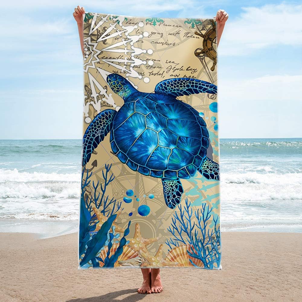 Unicorn Beach Towel 31.5X63 Inch Rainbow Castle Print Quick Dry Soft Microfiber Bath Towel For Girls Kids Summer Gift