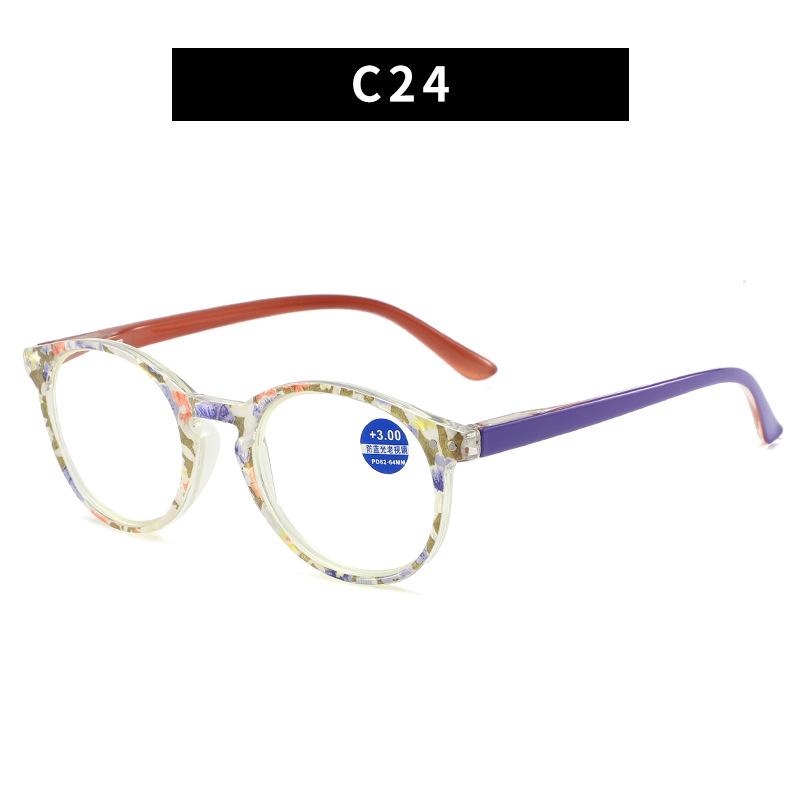 

Женские очки для чтения Модные ультралегкие очки для компьютера с круглой оправой Женские очки для дальнозоркости с защитой от синего света от +1.0 до +4.0 +400