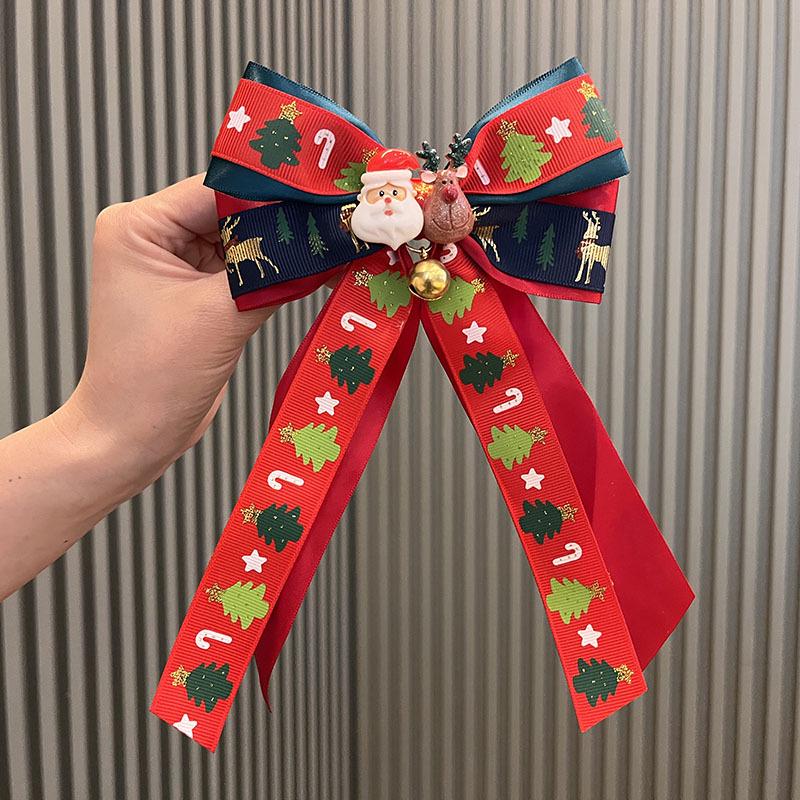 Handmade Fairy Mori Style Christmas Bow Hair Clip – Cute & Sweet Spring Hair Accessory