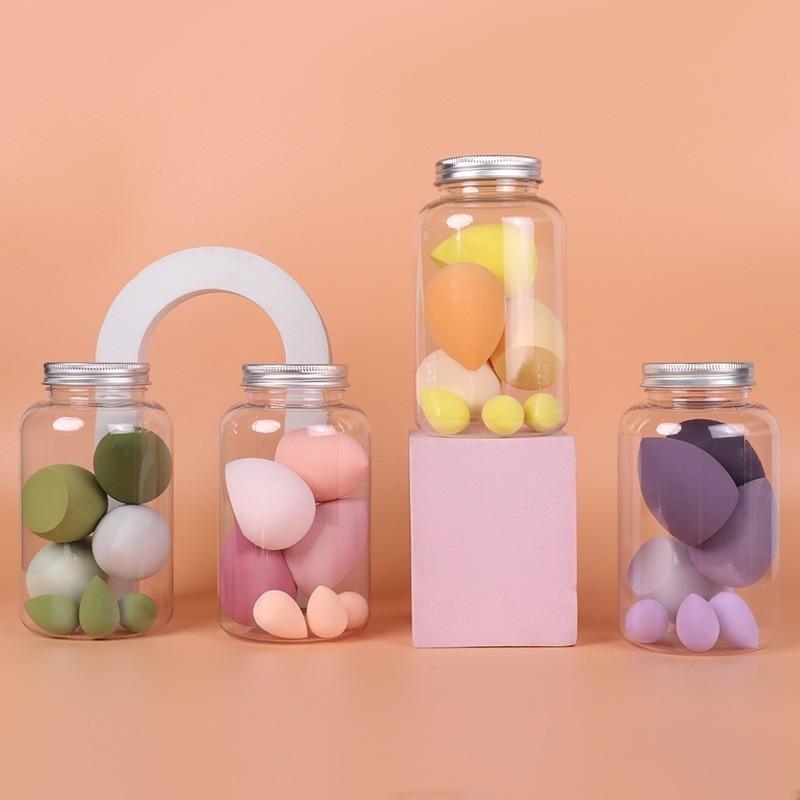 7One Bottle of 4 Large Makeup Eggs + 3 Mini Makeup Egg Bottle Set Beauty Egg Drift Bottle Powder Puff Set