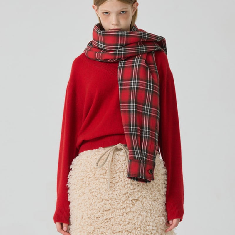 

YUTHENTIC Check Sleeve Muffler Red Check AX5XF85068 RD+CH_FREE_89