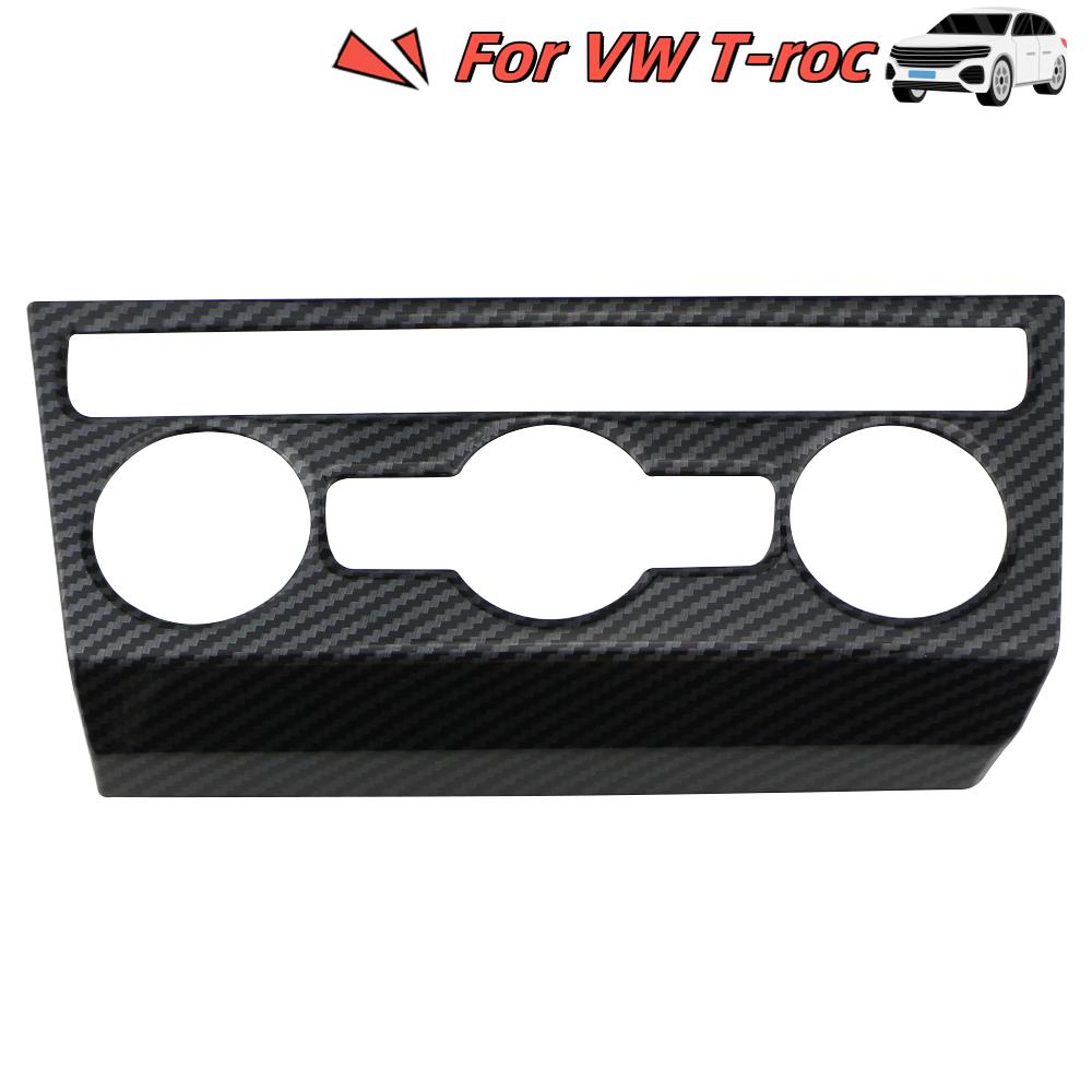 Car Center Console AC Knob Panel Sticker Cover Trim for Volkswagen VW T-ROC Troc 2018 - 2023 Stainless Steel Accessories
