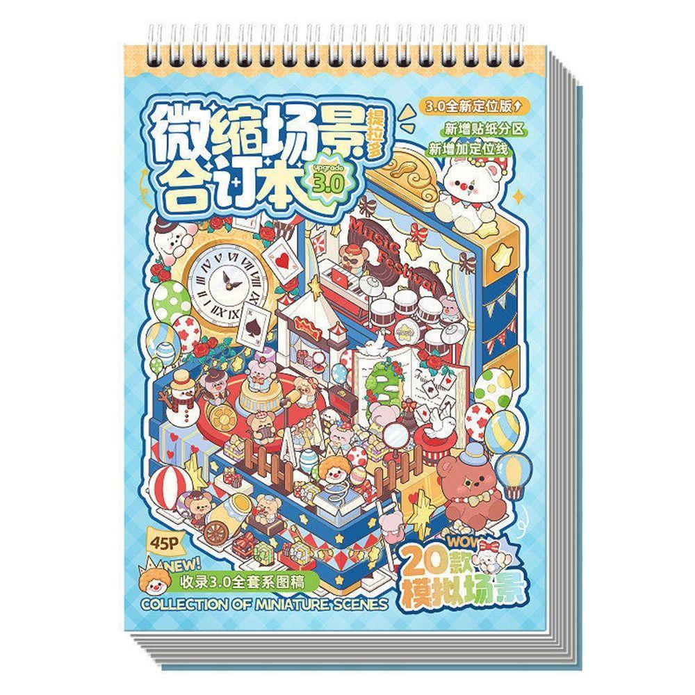 Waterproof Miniature Scene Collection Book Cozy House Journal Stickers Scrapbooking