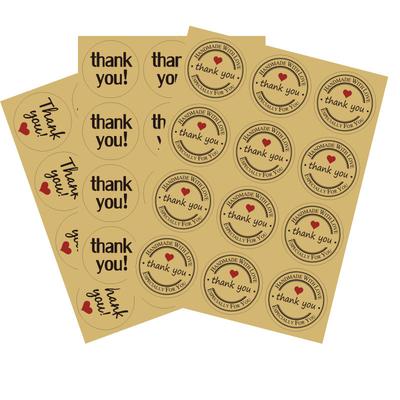 120 Stickers  Kraft Paper Thank You Stickers3.8cm  Thank youSealing Sticker Adhesive Label Stickers