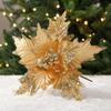 Glitter Artificial Poinsettia Flower Sequins Simulation Flowers Sequins Flower  New Year Festival