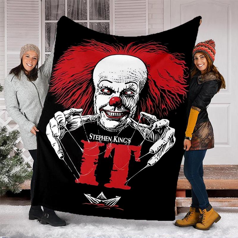 Halloween-Horror-Motiv Bedruckte Decke - Perfekt für Sofa, Bett, Reisen & Outdoor-Nutzung | Maschinenwaschbar, Gemütlich & Langlebig.