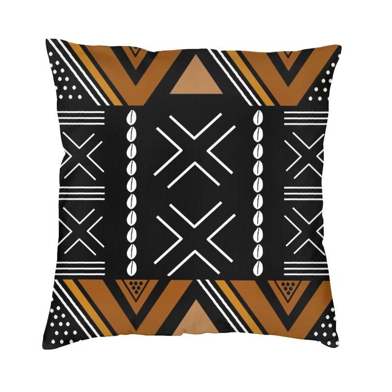 African Safari Mud Cloth Cushion Covers Sofa Living Room Tribal Ethnic Bohemian Motif Square Throw Pillow Cover 40x40cm