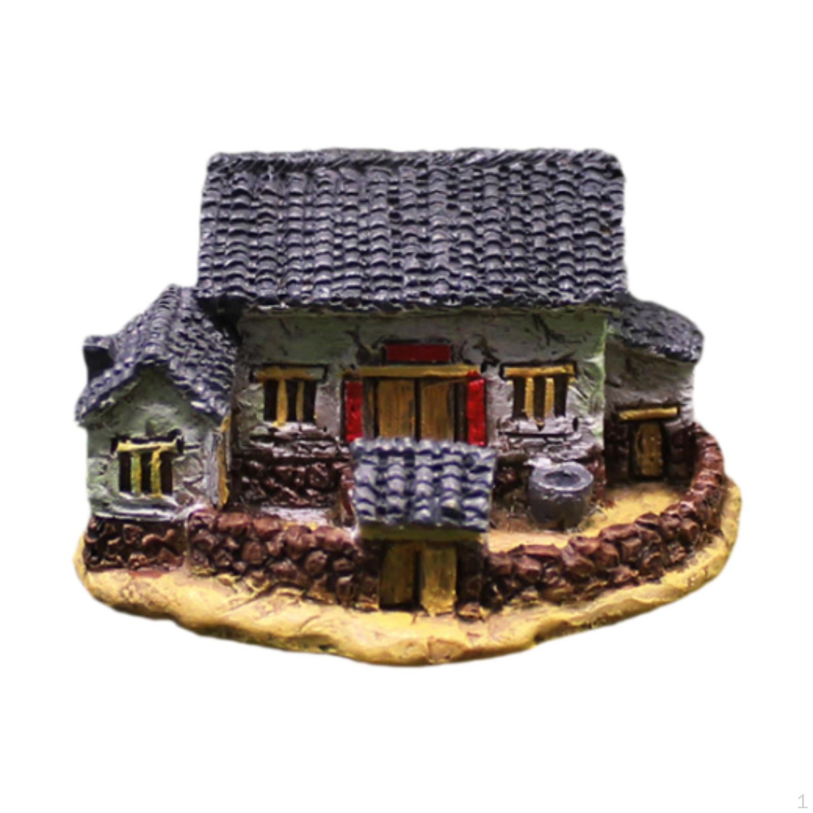 

Микро деревенский дом, миниатюрный садовый ландшафт, имитация украшения коттеджа для улицы White Wall