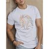 Neon abstraktes Pferde Design Herren Kurzarm T-Shirt Sommer T-Shirt Top