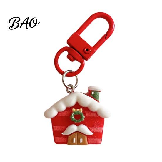 Christmas Keychain Decorations Theme Keychain, Cartoon Santa Claus Elk Bear Tree Decoration Key Rings Pendant, Festive Charm Ornament for Bags