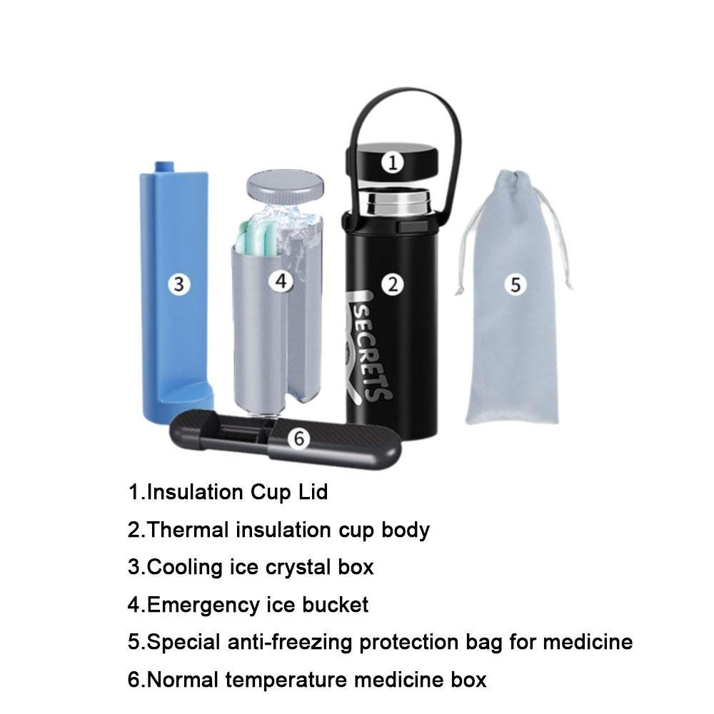 

Rechargeable Medicine Refrigerator Cup LCD Digital Display Insulin Cooler Box Car Style A