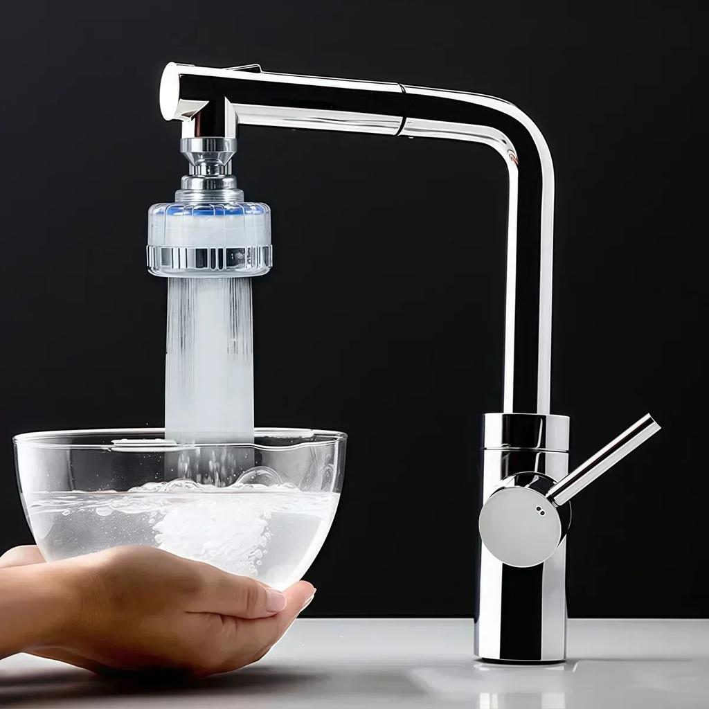 Stainless Steel Kitchen Faucet with 360 Degree Rotation Stream Sprayer Splash Proof Filter Tap Sink Household Accessory Connecto