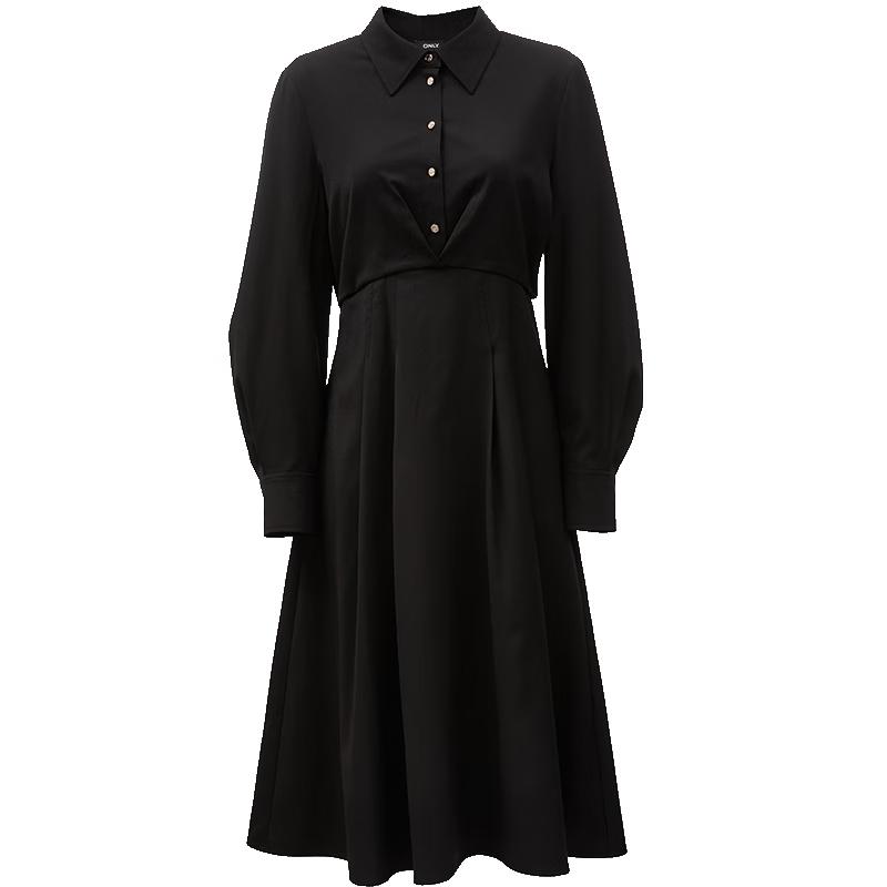 

ONLY 2024 Spring Commuter Lapel Mid-Length Shirt Dress XS