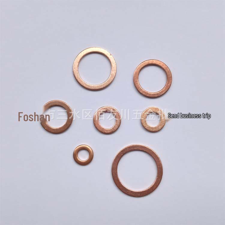 100-Piece Red Copper Oil Seal Washer Set - Flat & Sealing Washers Gaskets