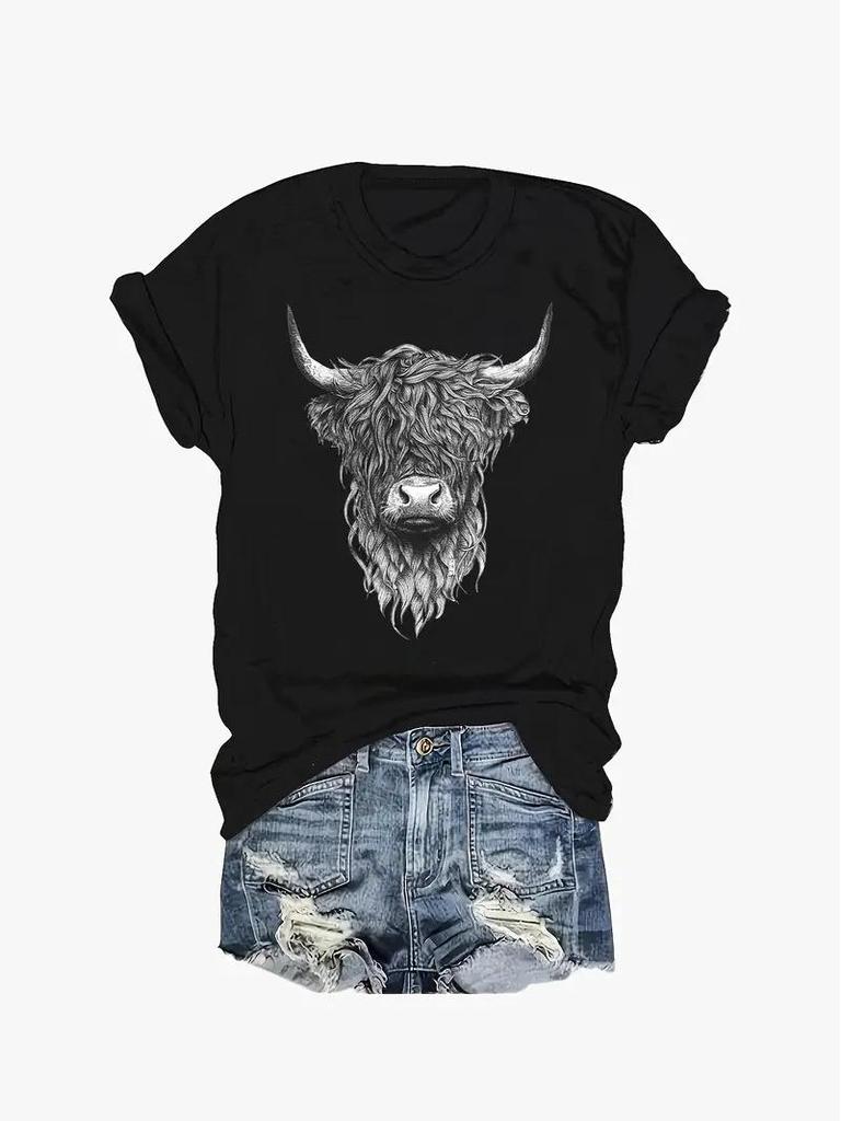 Women's Custom Design Cherry Print Short Sleeve Top - Free Shipping