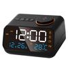 Multifunctional LED Alarm Clock with Radio and FM, Rechargeable, Black