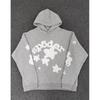 Sp5der Oversized Hoodie Herren Winter Warm Fleecegefüttert Baumwolle Grafikdruck Streetwear