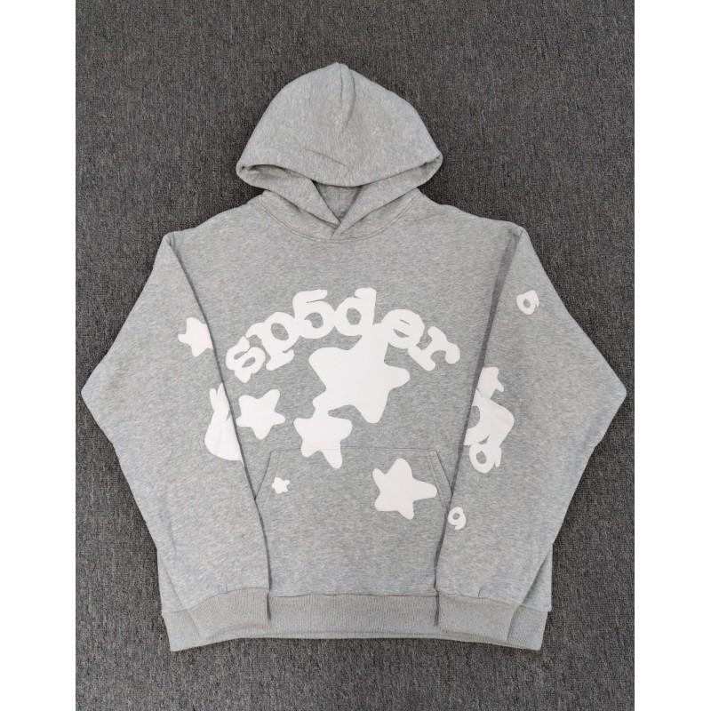 Sp5der Oversized Hoodie Herren Winter Warm Fleecegefüttert Baumwolle Grafikdruck Streetwear
