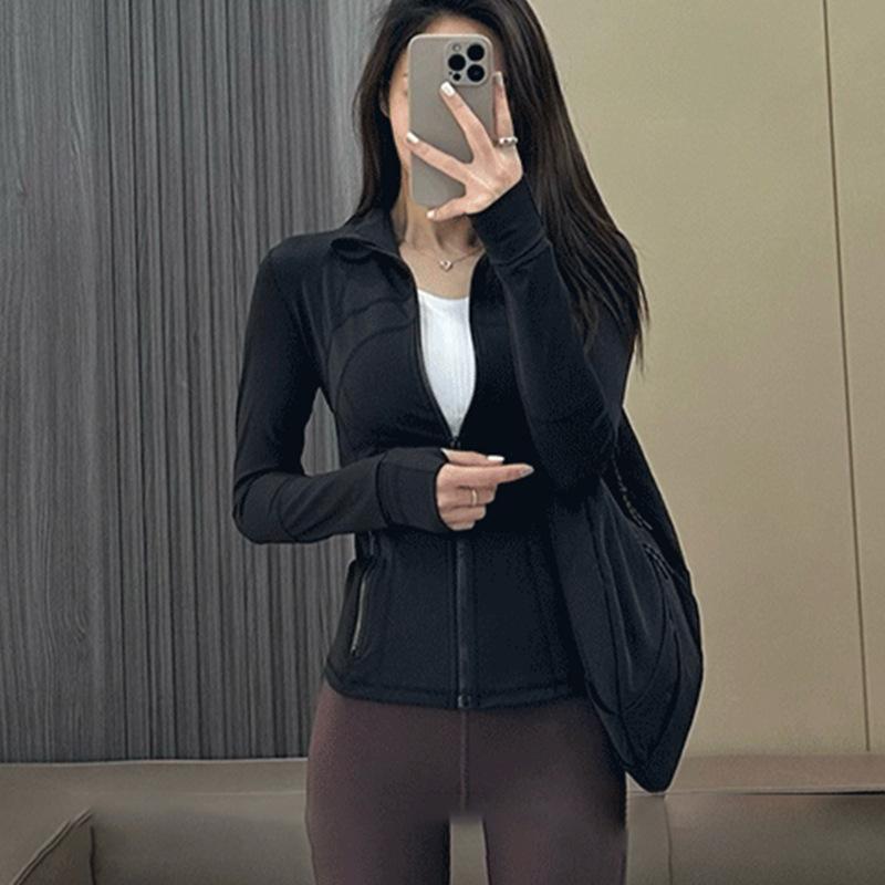 Sports Fitness Long Sleeves European and American Quick Drying Running Large Size Elastic Tights Slim Fit Breathable Yoga Clothes Top Women