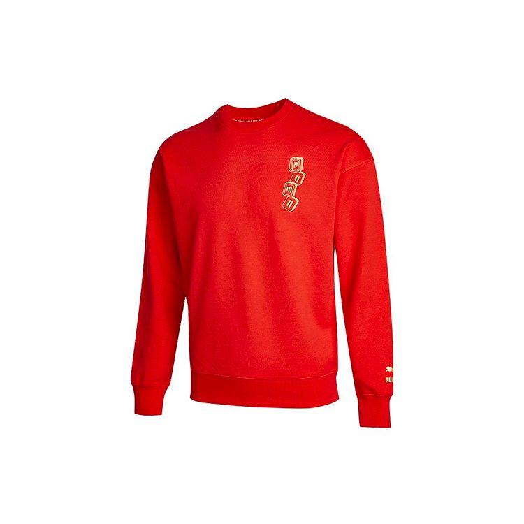 Puma Chinese New Year Mahjong Print Crew Neck Sweatshirt Men Tops Red 531298-23