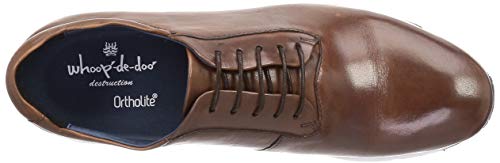 Hoop Didu Men's Dress Leather Sneakers (19330105) DBR, Size 26.5cm, 2E