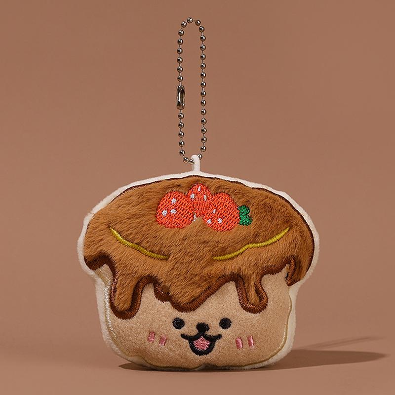 Croissantový dort Plyšová hračka Přívěsek na klíče Kreslený Káva Měkká vycpaná panenka Přívěsek Kroužek na klíče od auta Dekorace na batoh Dětský dárek