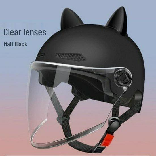 Certified Cat Ear Electric Bike Helmet for Men & Women: Sun Protection, All-Season Safety