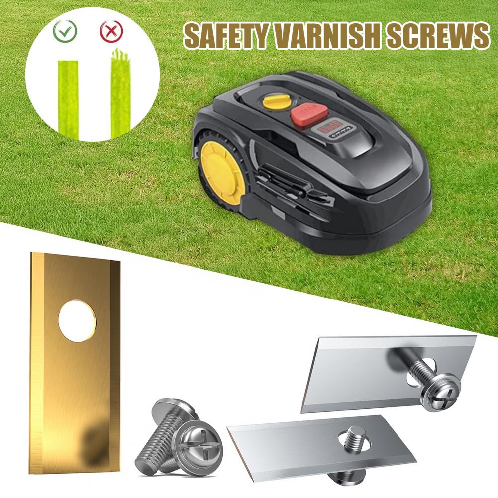 Lawnmower Blade with Mounting Screws Premium Stainless Steel Lawnmower Blades for Worx Landroid Heavy Duty Replacement Blades