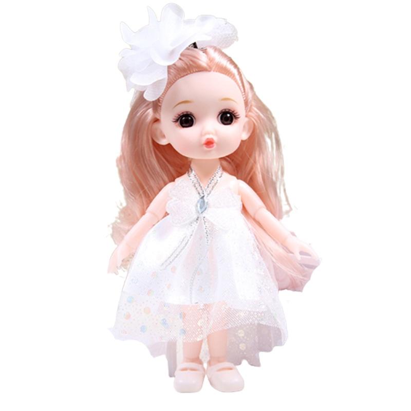Cute 6.6in Bjd Princess Dolls With Movable Joints Mini Model Toy Kids Birthday Gift