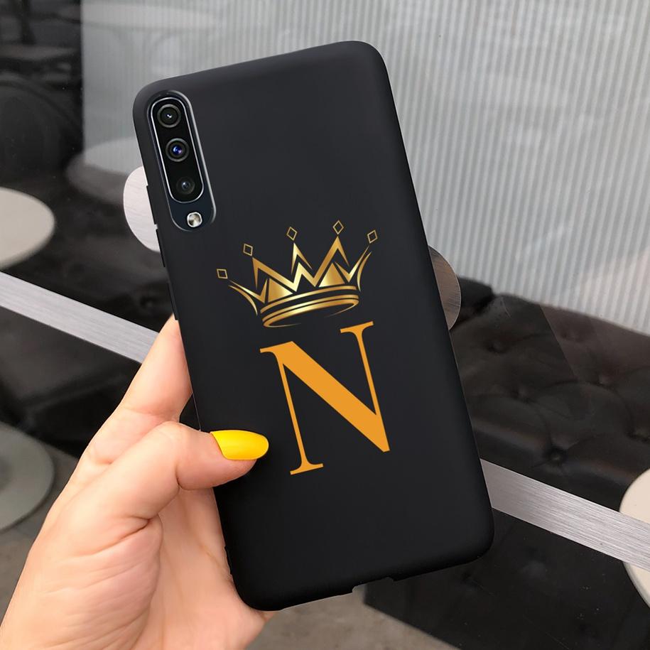 For Samsung Galaxy A50 A50S A30S Case Silicone Letters Crown Back Cover Phone Cases For Samsung A50 A 50 30 S A307F A507F Fundas