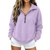 Women's Fashion Long Sleeve Zip Up Neck Sweatshirt Top