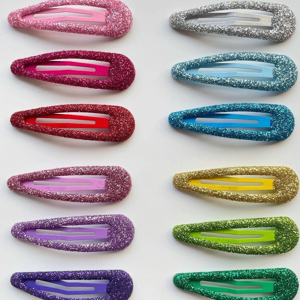 5cm Epoxy Resin Glitter BB Clip with Onion Powder Sequins - Colorful Hairpin for Girls, Bangs & Side Clip
